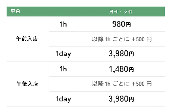 三鷹「FLOBA(フローバ)」料金