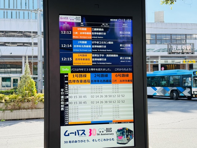 武蔵野市・吉祥寺駅「スマートバス停」