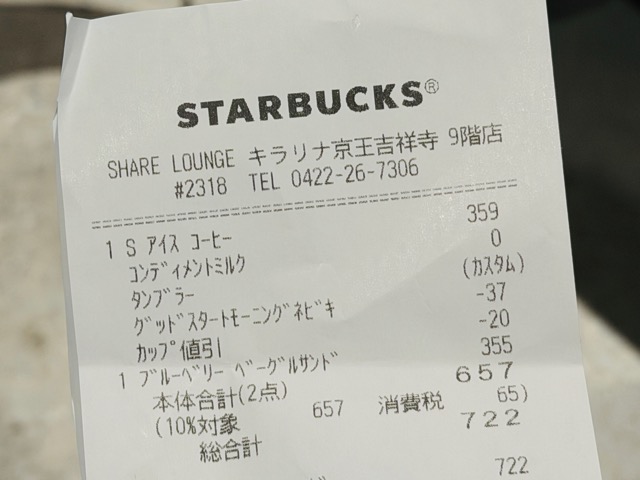スタバでモーニング